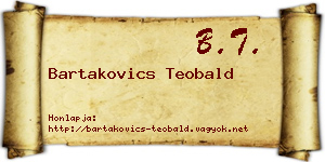 Bartakovics Teobald névjegykártya